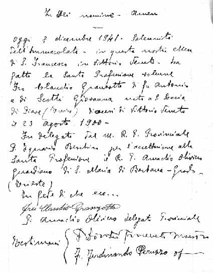 manoscritto professione